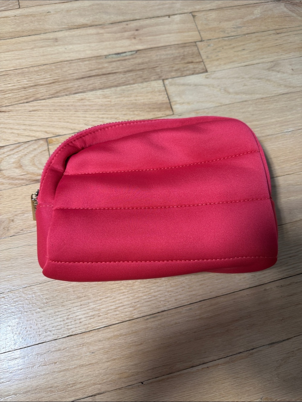 Sephora Quilted Coral-Red Cosmetic Pouch